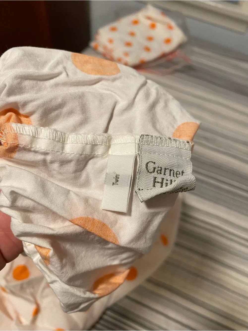 Garnet Hill White Sheet Sets (2) with Orange Polka Dots - Twin